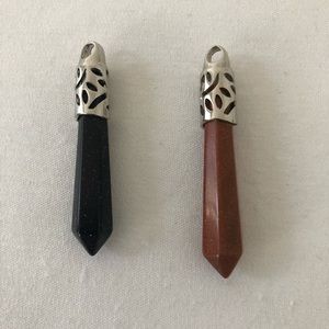 2 Natural Stones Pendants